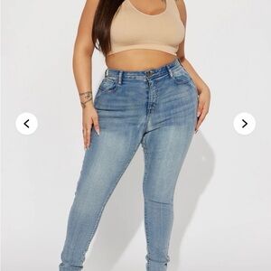 Fashion Nova Sky Blue Skinny Jeans